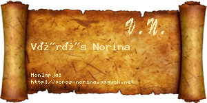 Vörös Norina névjegykártya